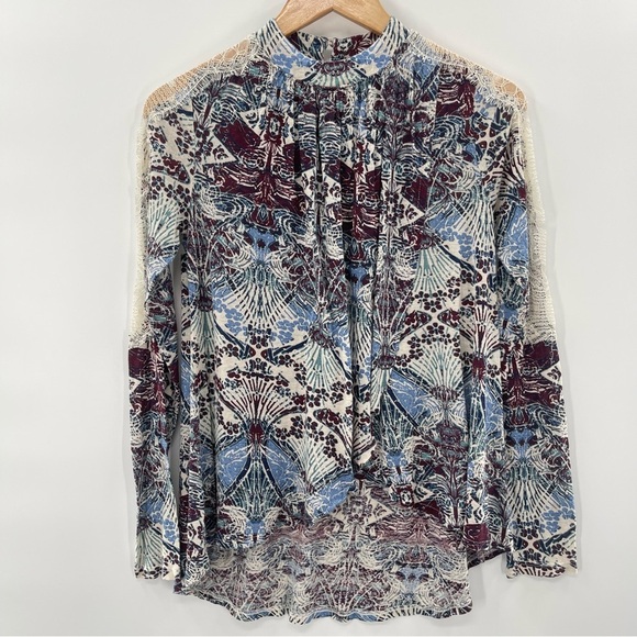 Free People Nouveau New World Tulip Hem Blouse Size Small - Picture 2 of 15